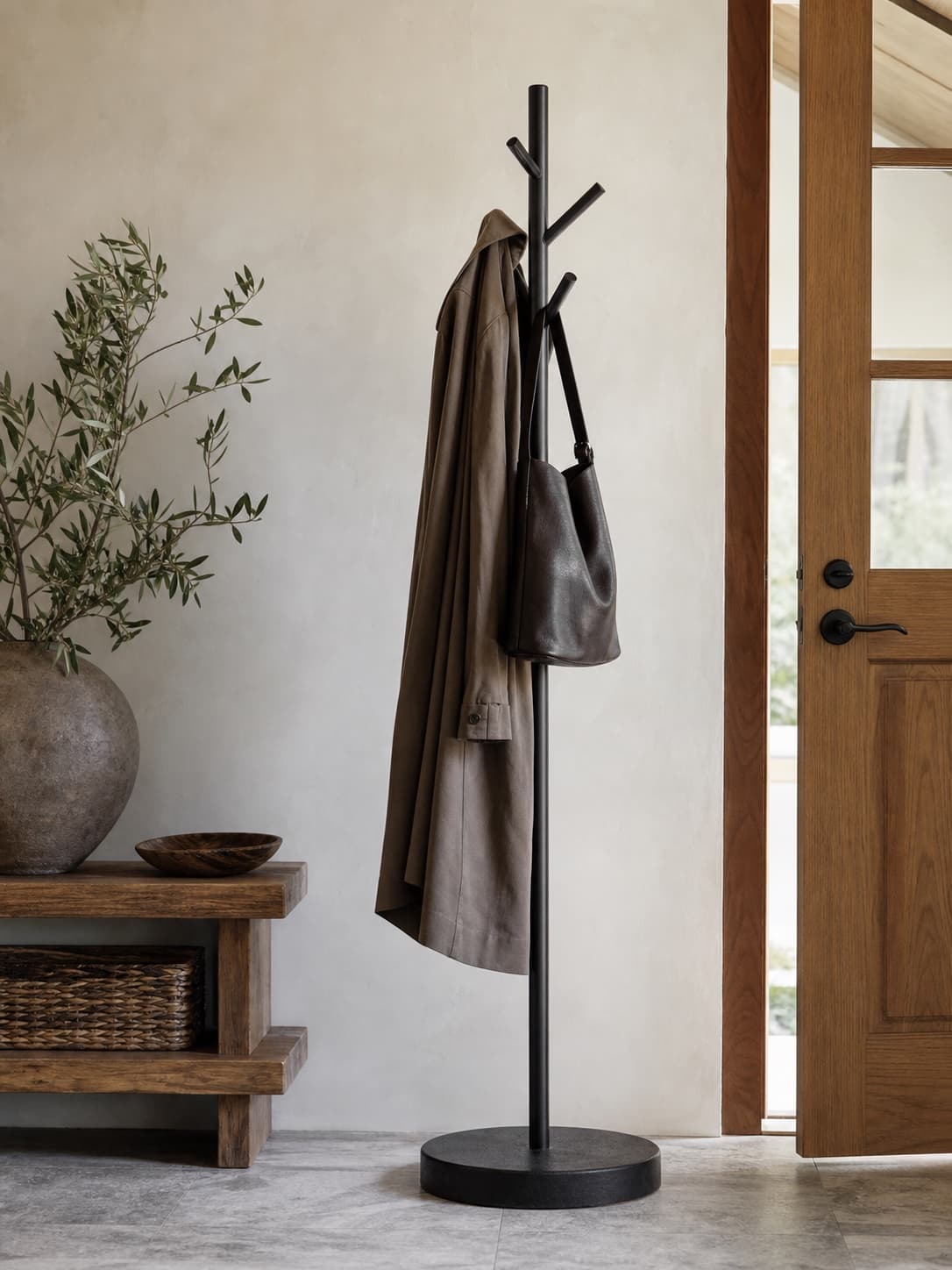 Freestanding Coat Stand in blackened steel