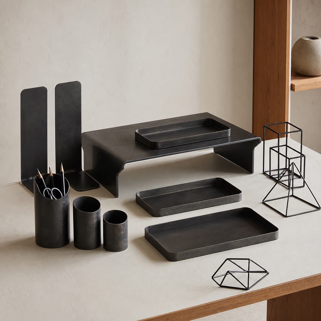 Workspace Industrial Set shown in a natural home setting
